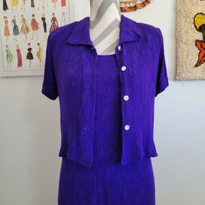 K Petite | 90s Vintage Purple Dress + Short Jacket